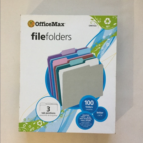 OfficeMax 100 File Folders NWOT ❤️ - Picture 3 of 5